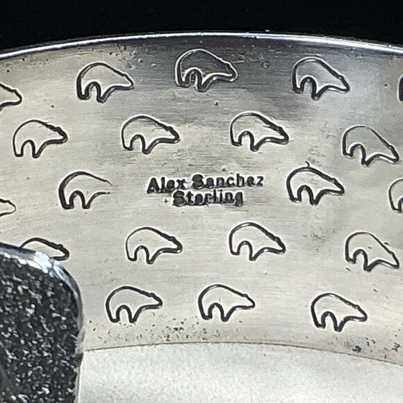 Sterling Silver Cuff Bracelet Alex Sanchez Navajo 1.25” X 6.5” 113.6 Gms - Picture 3 of 12